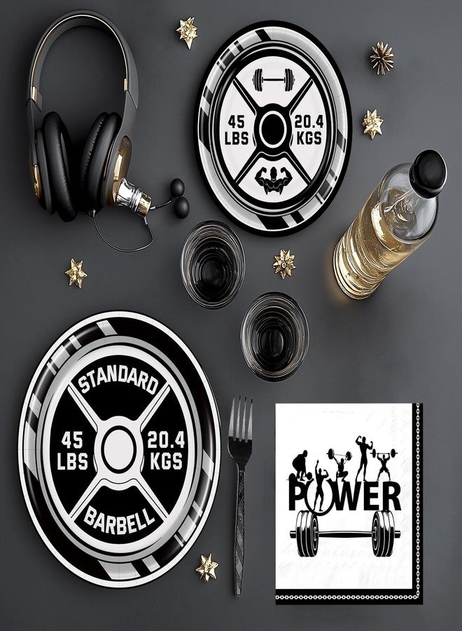 BQC 96 Pcs Gym Party Plates & Decorations - Birthday Party Supplies & Favors - Image 3
